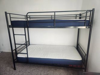 Black steel Bunk bed twin size