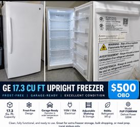 GE 17.3 Cu. Ft. Garage-Ready Upright Freezer