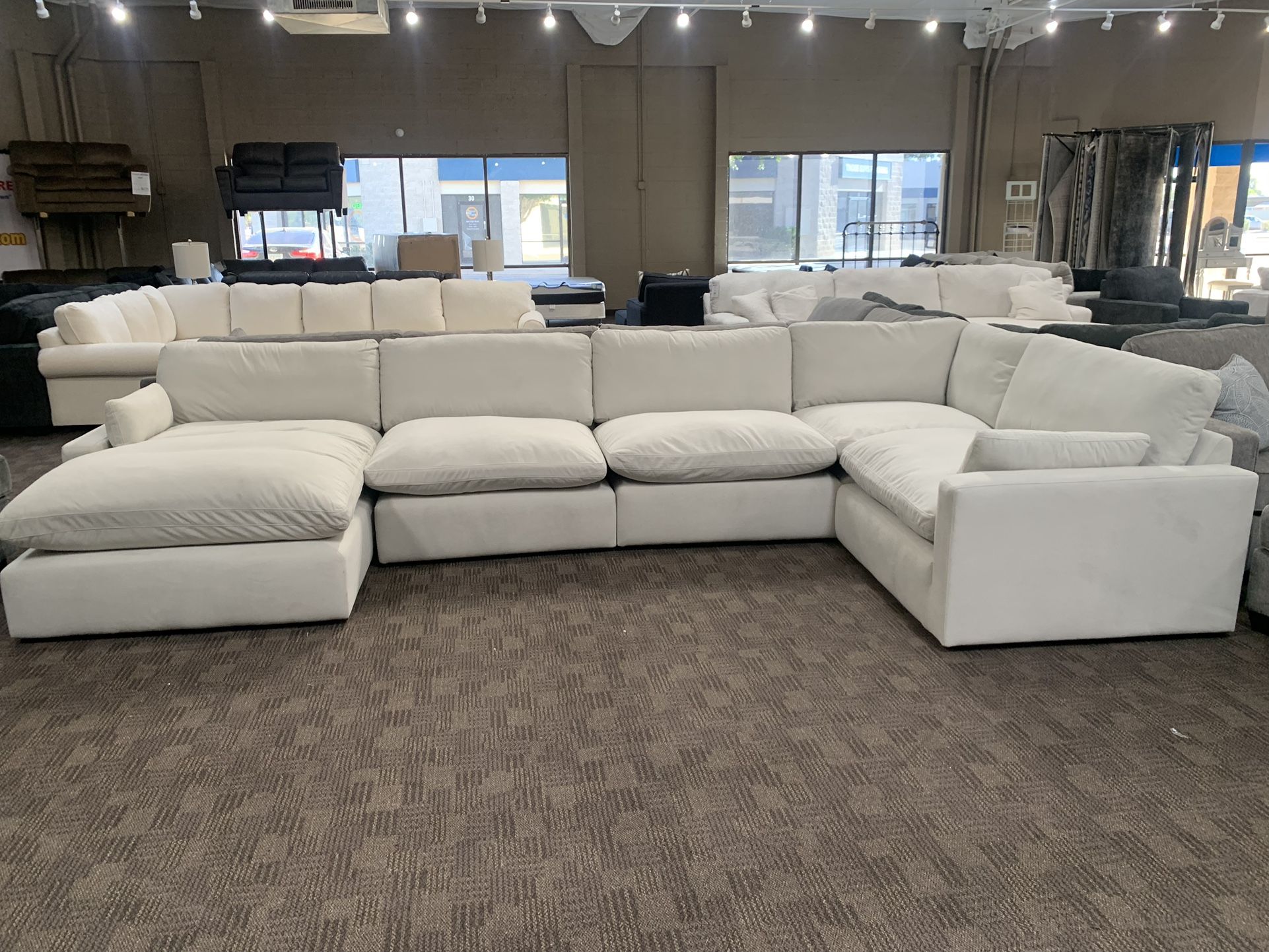 Velvet Cream Cloud Feather Sectional