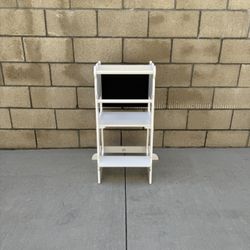 NEW Kid Craze Collapsible Toddler Step Stool With Chalkboard, Safety Rail, and Standing Tower for Kids 1-3, White