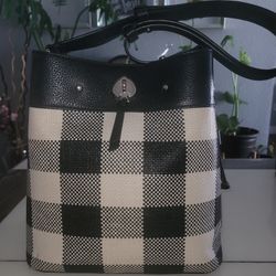 Kate Spade Large Bucket Bag Gingham Style 