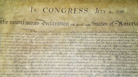 THE MANIMOUS DECLARATION OF THE THIRTEEN UNITED STATES. NO RIPS OR TARES. In frame