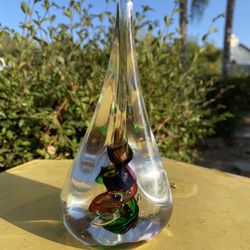 MCM Polish Art Glass Paper Weight