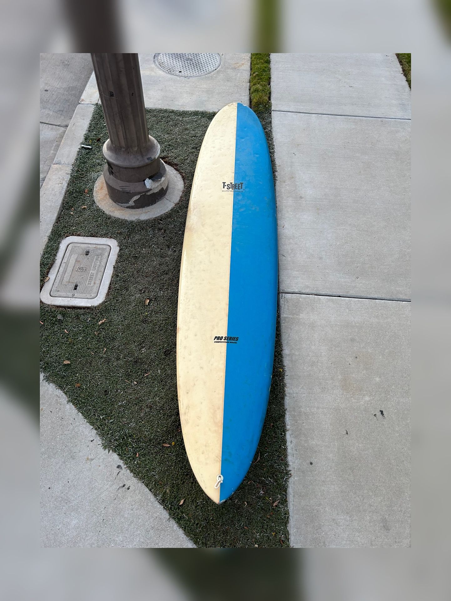 Fun 9 Foot Long Pin-Tail Surfboard