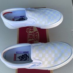 White Checkered Vans