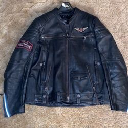 Unisex Authentic Harley Davidson Leather Jacket With Sweatshirt Liner 