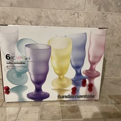 Libbey Watusi Mixed Color Satin Smoothie Glasses