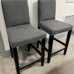 2 Gray Bar Stools 