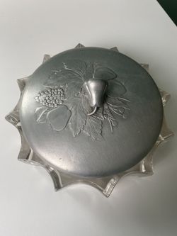 Antique Glass Dish With Cover