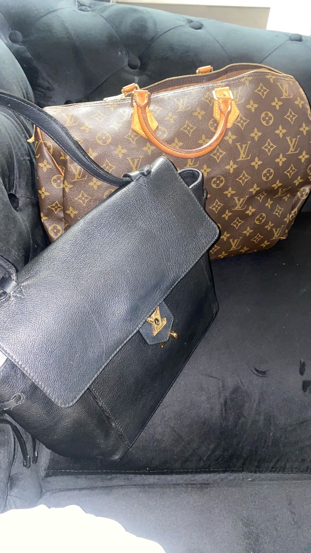Louis Vuitton Bags 100% Authentic Have Proof Black Bag Lightly Worn Brown Monogram Fair