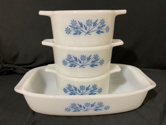 Blue Cornflower Bowls And Open Baker
