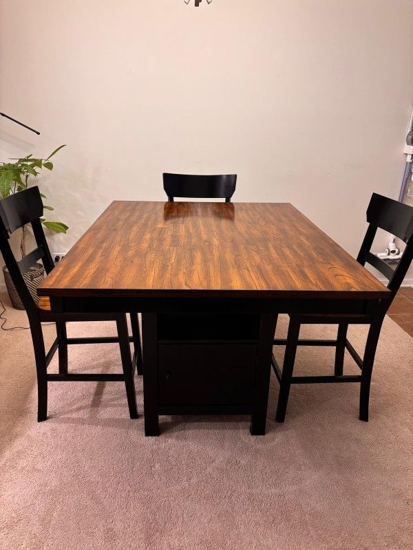 Dining Table & Chair Set, 5-Piece - Counter Height with Storage