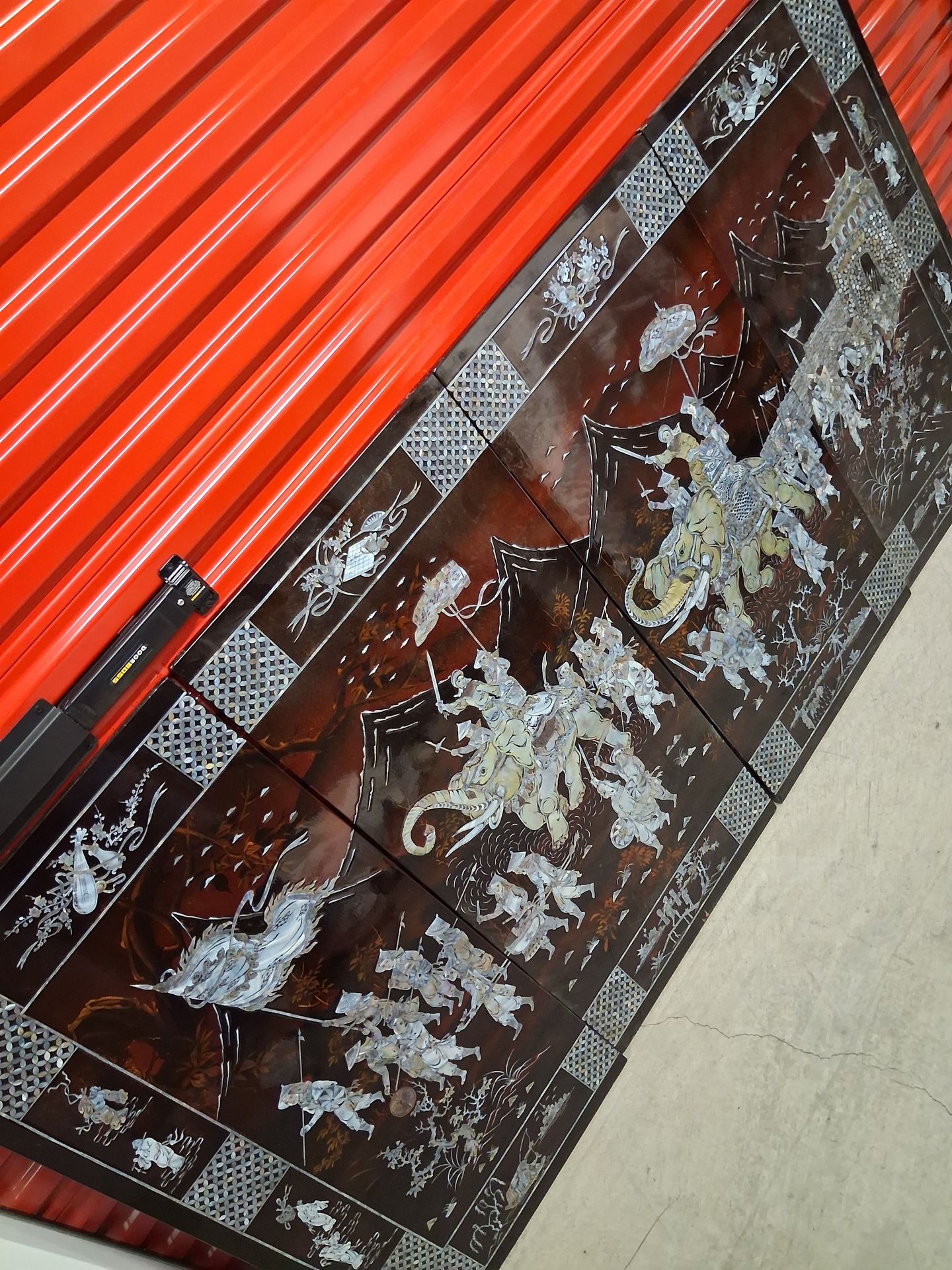 Vietnamese 3'x18 hand carved mother of pearl..4 Pc Art Panels sets...$280 each