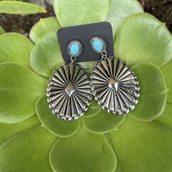 Western  Teal Earrings 
