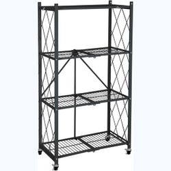 Black Metal Foldable 3-Tier 55" Garage Storage Shelves Rack, New, In Box.