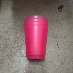 Stackable Pink Plastic Tumbler Cups Set of 4