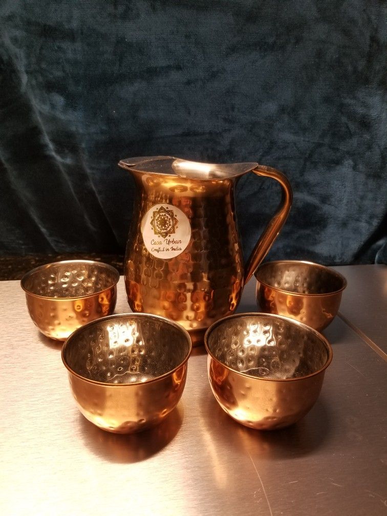 Cooper Color Metal Tea Set