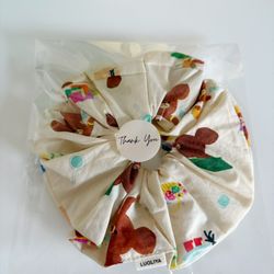 Cream Color Picnic Bear Super Cute Scrunchie/Hair Tie