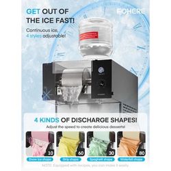 Snowflake Ice Machine, 176LBS/24H 360W Shaved Ice Machine for Homemade Flakes, Ice Cream, FOHERE worth $840 