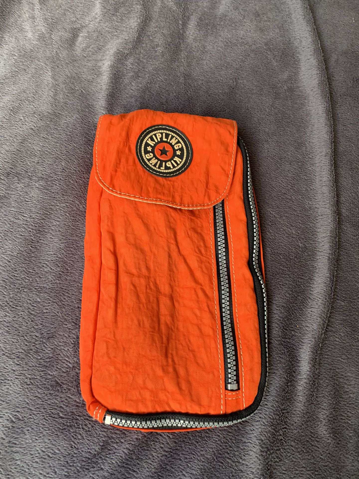 Kipling over the shoulder wallet purse, Small orange and black bag for multi purposes