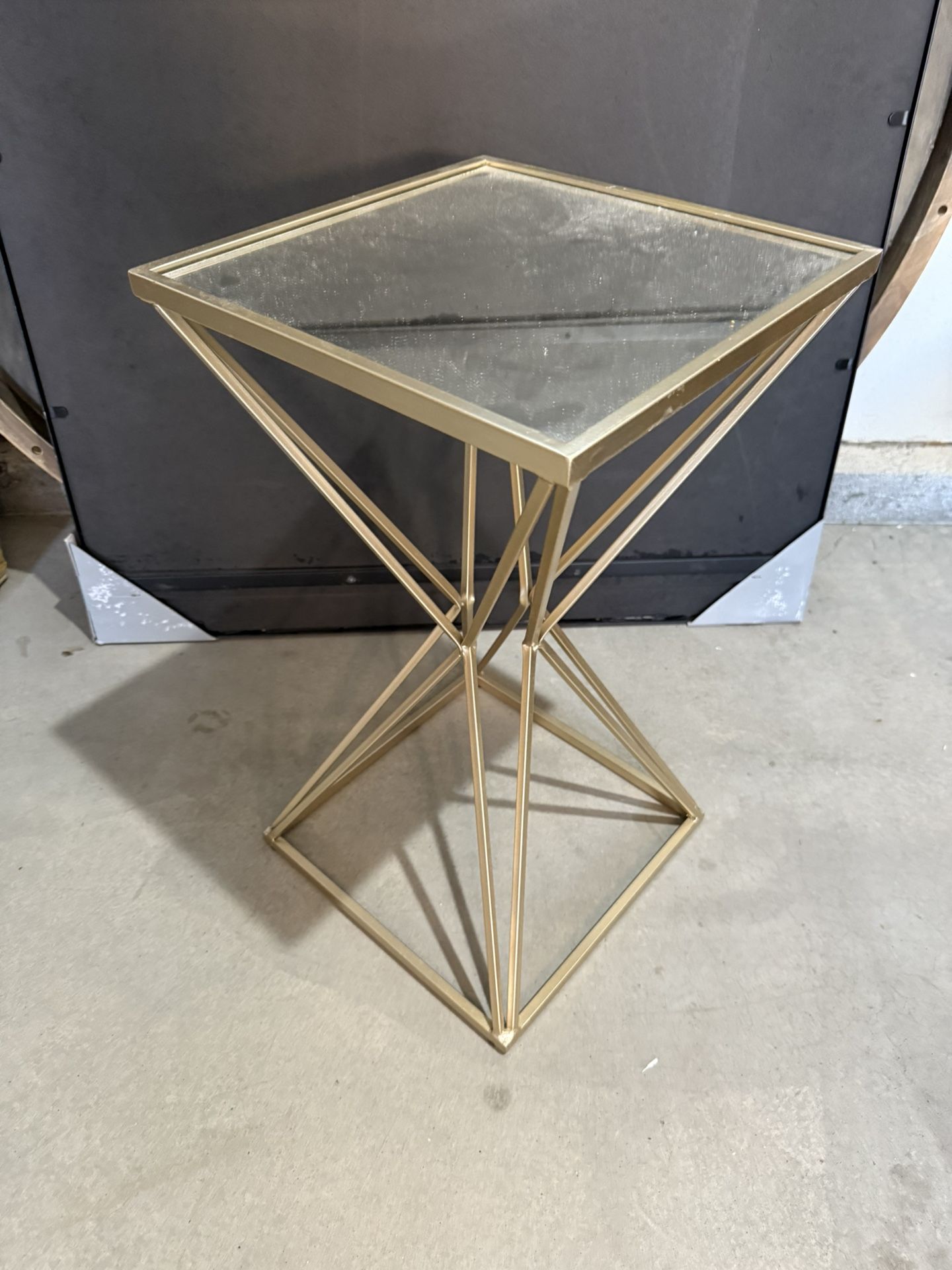 Gold Mirror Side Table