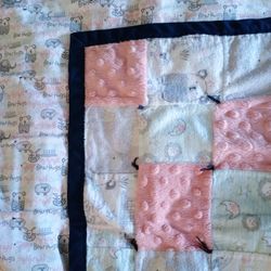 Handmade flannel Patchwork baby quit, infant bedding, changing pad, babycore