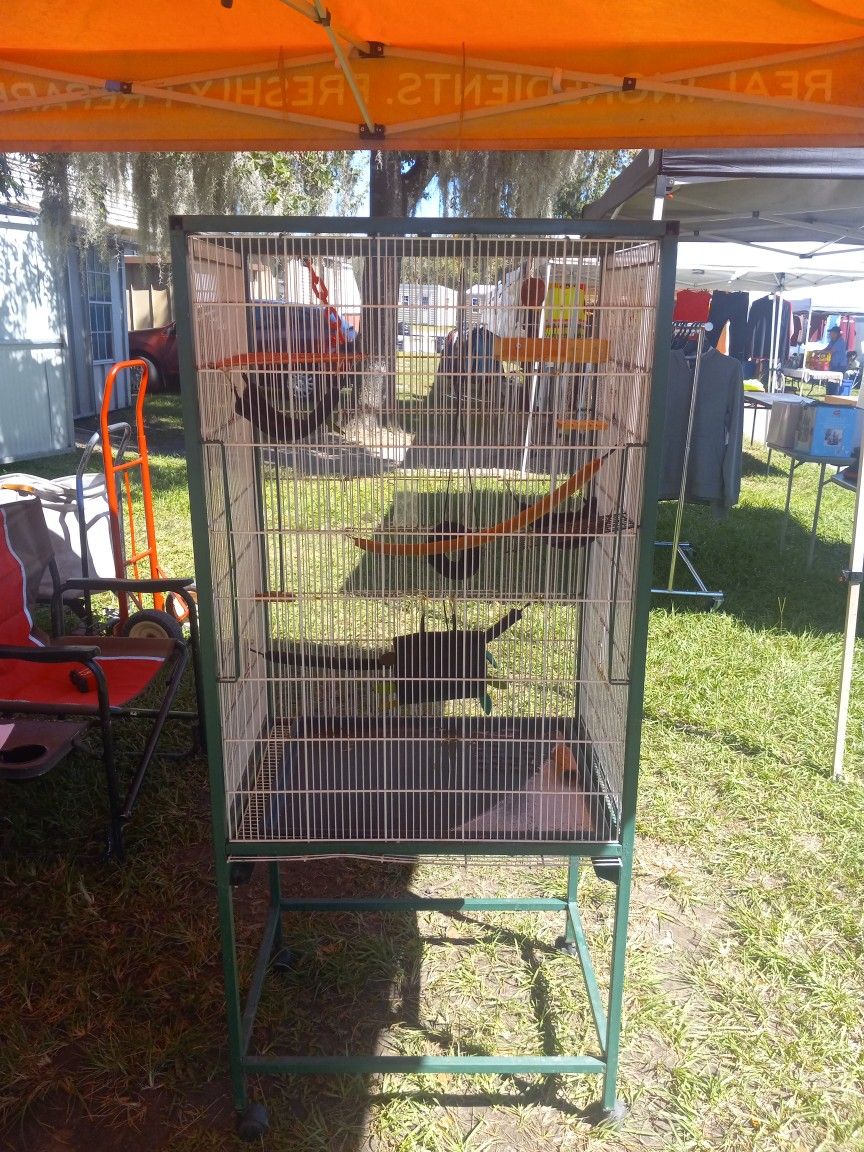 Large Bird Cage On Wheels 