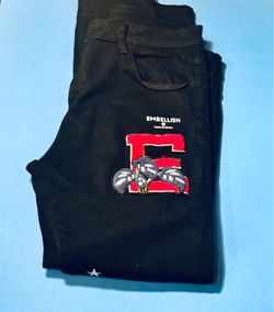 Embellish Denim By Design Black Patch Jeans