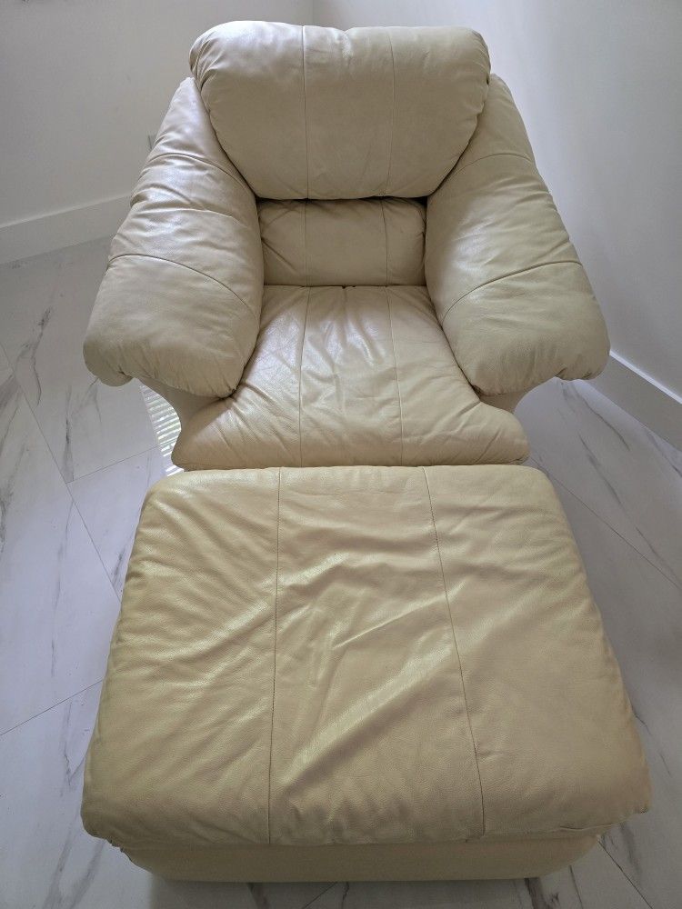  Leather Chair and Ottoman
