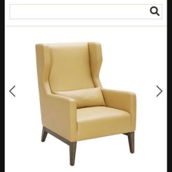 LEATHER …Wingback Leather Accent Chair