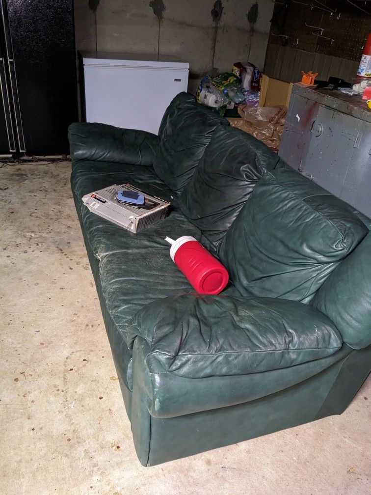 Two Green Leather recliners (Sofa Is Available) for Sale in Florissant