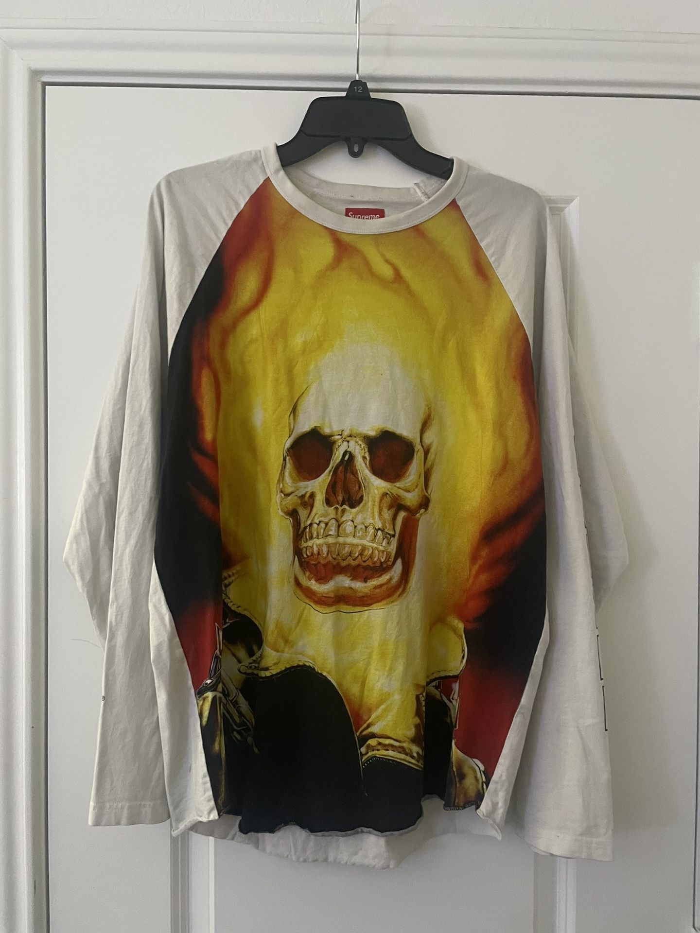 AUTHENTIC Supreme x Marvel Ghost Rider L/S Tee