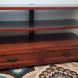Glass, Wood, and Metal TV Stand