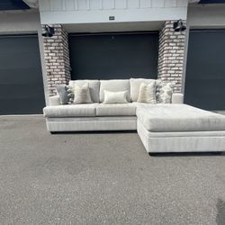 Free Delivery Bonnaterra Sand 97" Reversable Sectional Sofa Couch