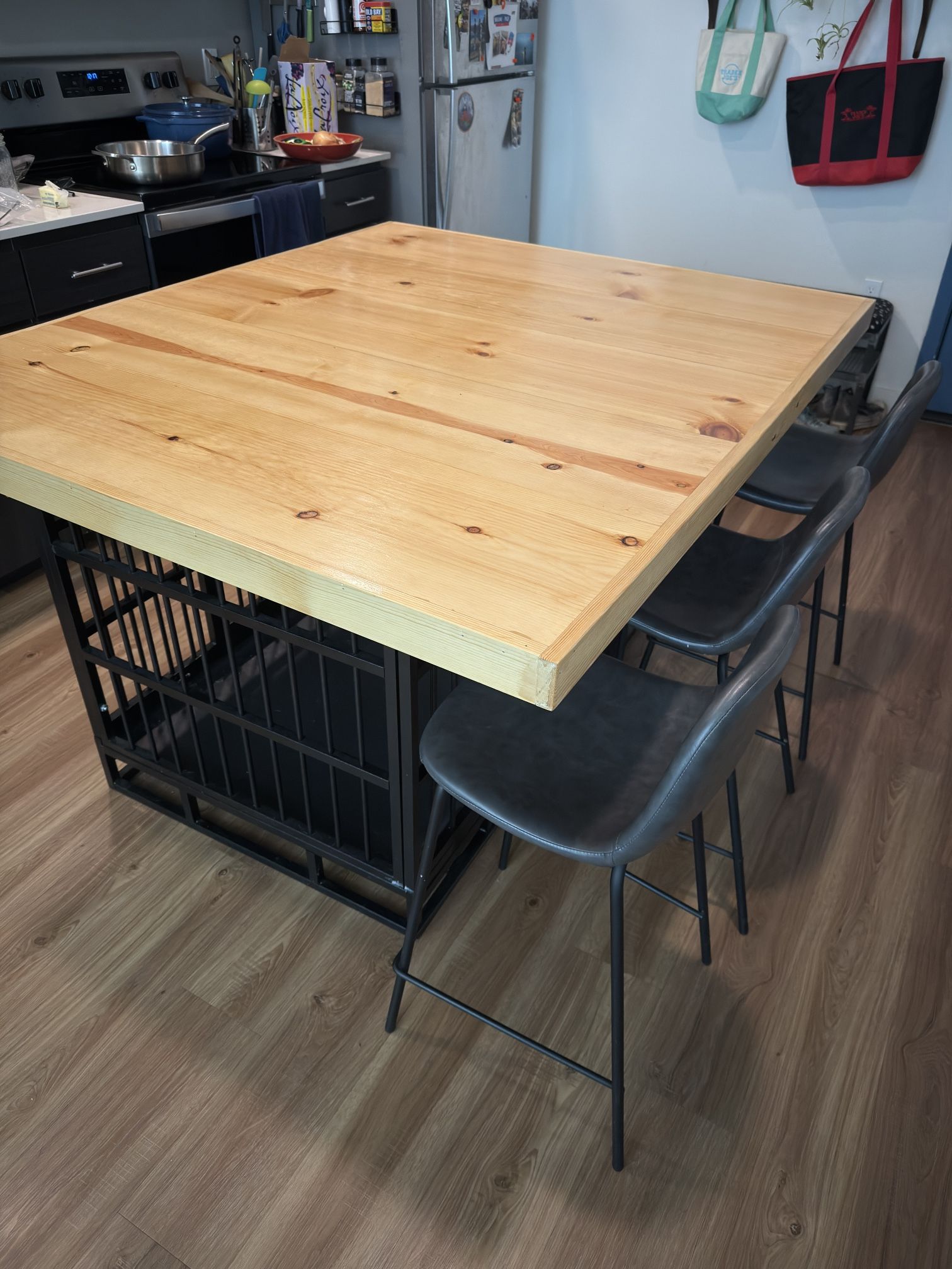 Large Dog Kennel with Custom Wood Top