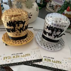 New Years Mini Hat Hair Clips