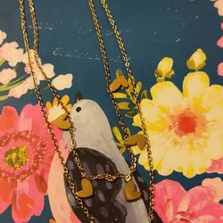 Women's Gold Black Heart Layered Necklace 