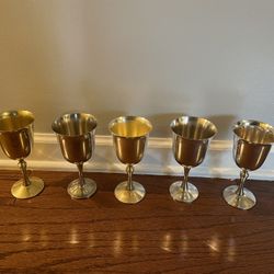 5 Silver plated Goblets 
