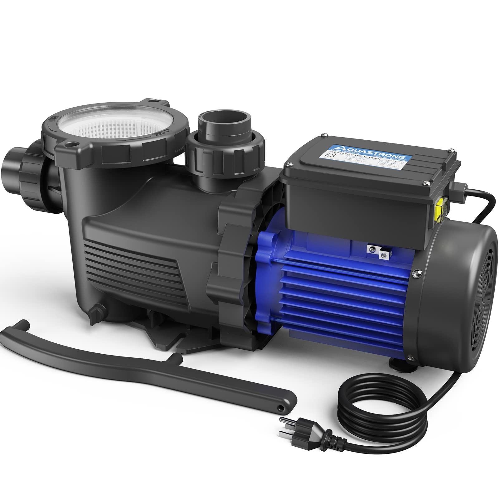 Aquastrong 2 HP New Dual Speed Pool Pump, 115V, 5186GPH