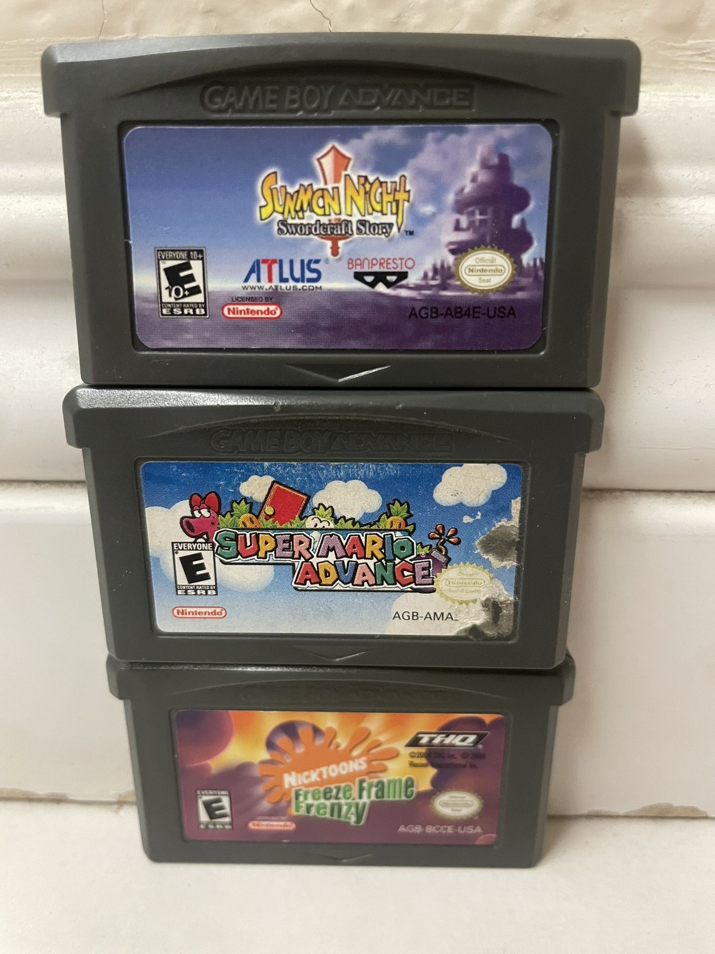 Summon Night Swordcraft Story, Super Mario Advance, Nicktoons Gameboy Advance Bundle