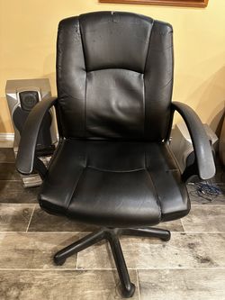 Office chair-leather, wheels ,adjustable