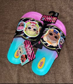 LOL Doll Girls Slides. Sizes 12/13 - 5/6 Available. New W Tags.