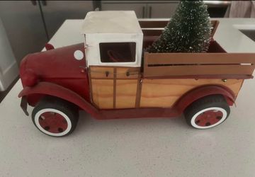 Vintage style red truck decor