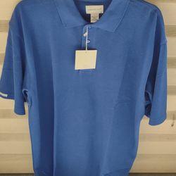 Brand New Large Blue Eversole Run Polo Style Shirt
