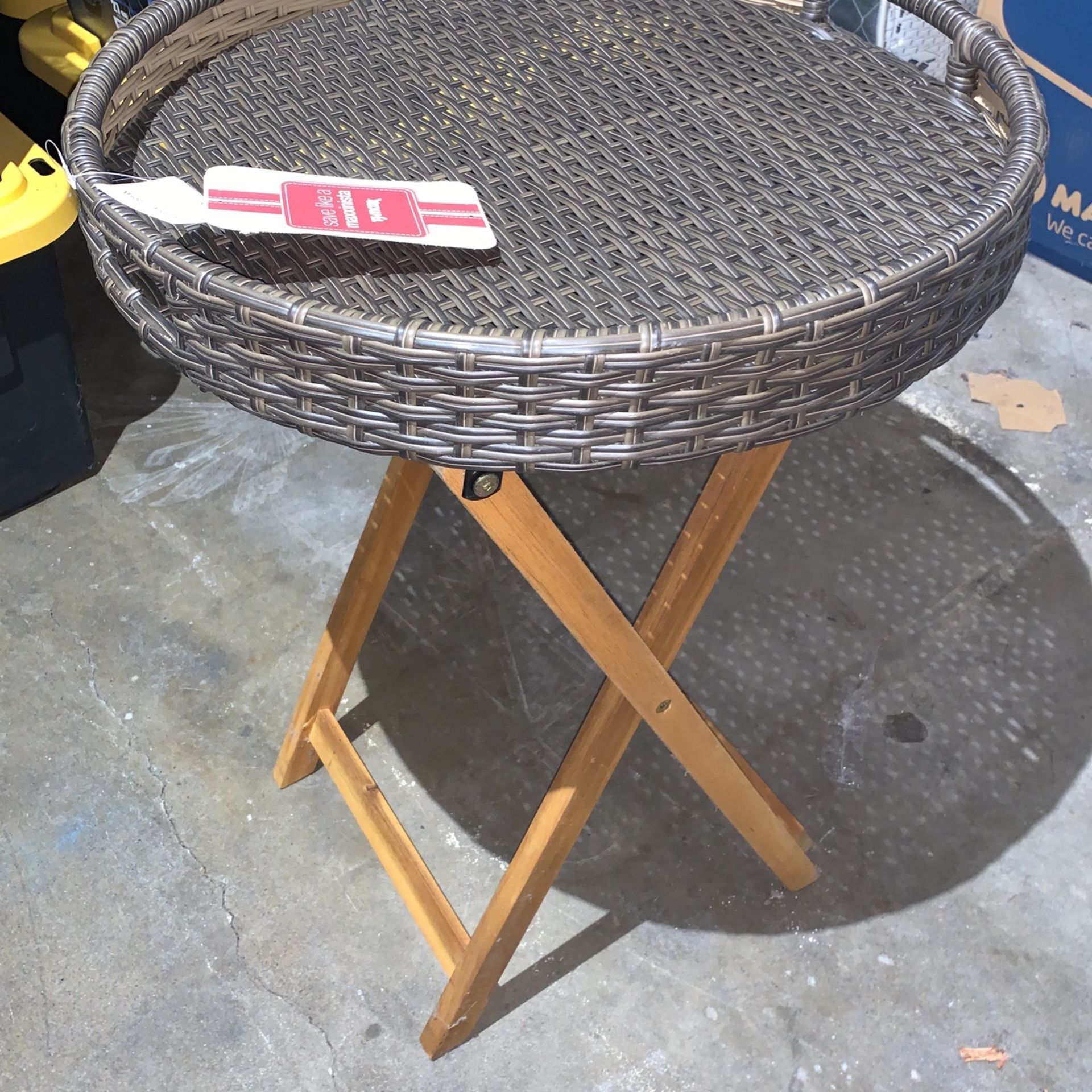 Gray Wicker Table
