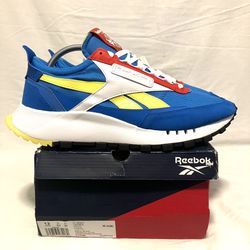 Size 12 & 13 Mens Reebok Classic Leather Legacy Dynamic Blue Yellow FY7429