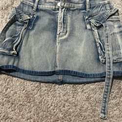 Jean Cargo  Skirt