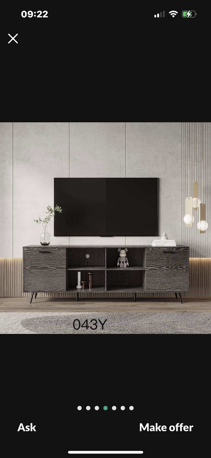 TV Stand Mid-Century Wood TV Cabinet for 80 Inch TV,Media Console TV Entertainment Center, Television Table with 2 Storage Cabinet & Open Shelves, Con