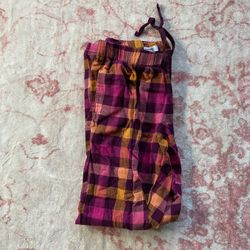 Pink and purple plaid loungewear pants XS