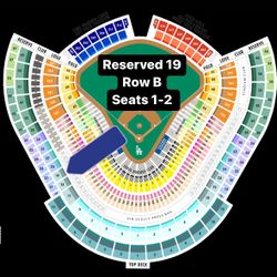 Dodgers Reserved 19 Row B Seats 1-2 Aisle Seats 